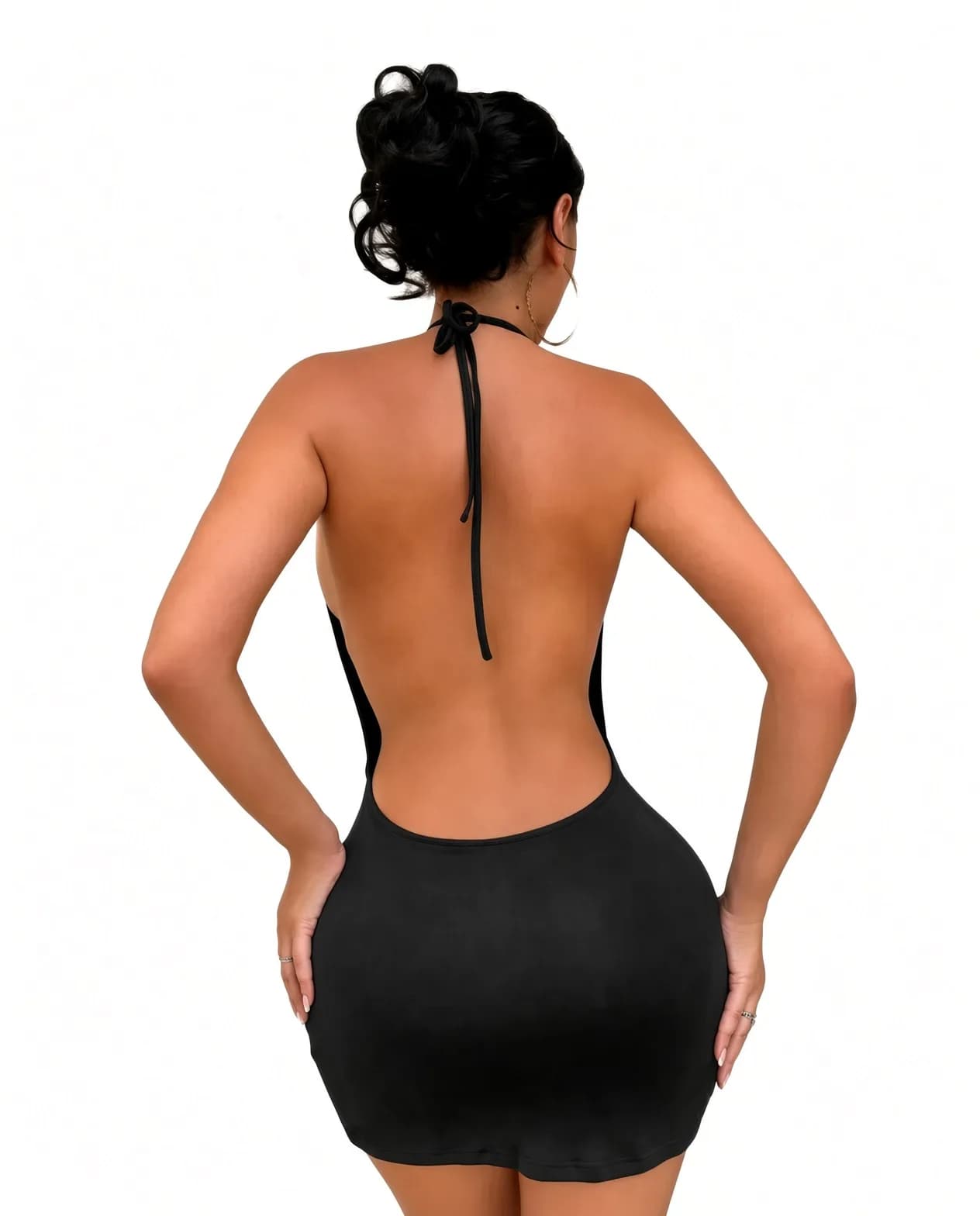 DolceFemme Çapraz Bağcıklı Açık Sırt Mini Elbise - görsel 2