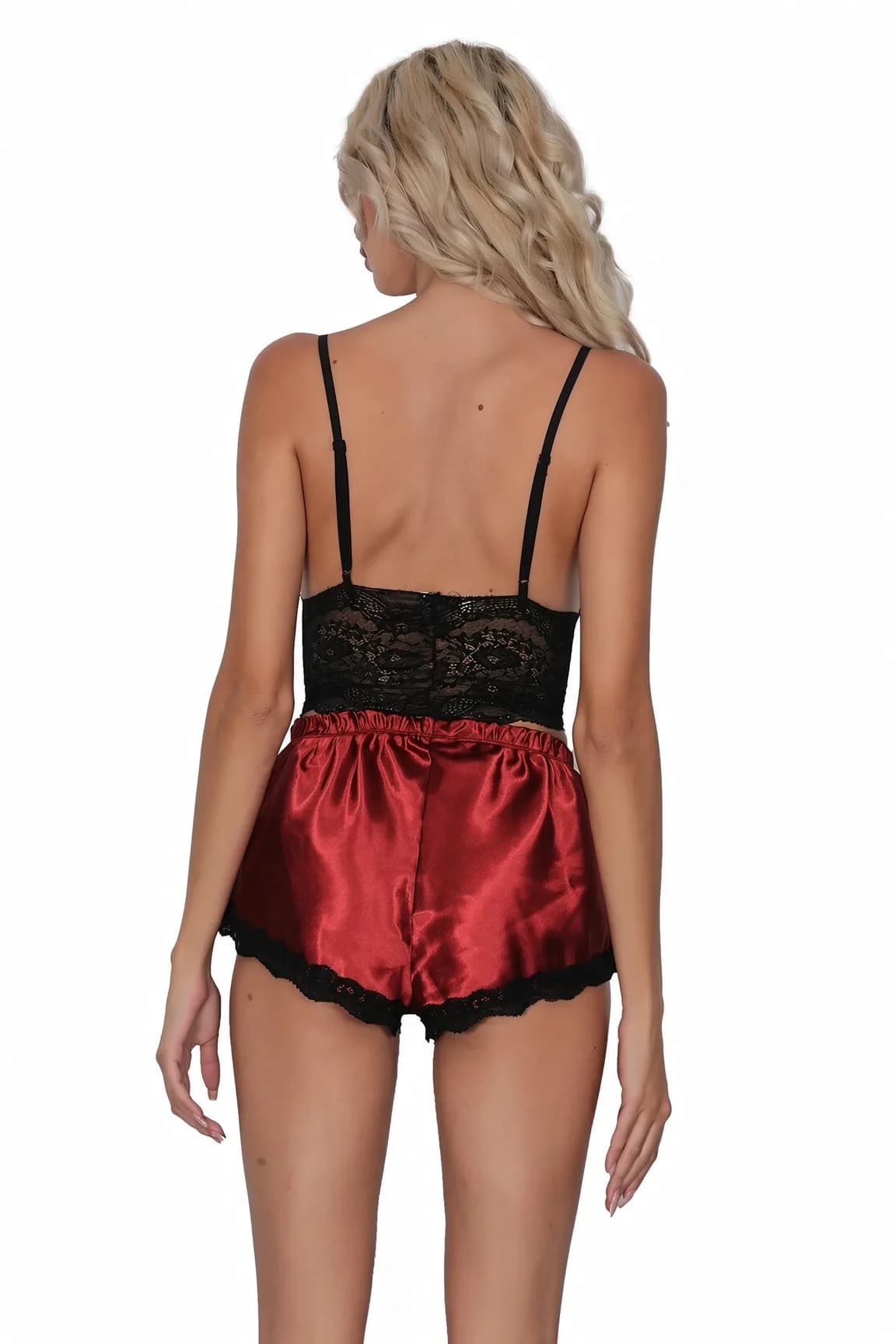 DolceFemme Dantel Büstiyer ve Saten Şort Takım - görsel 3